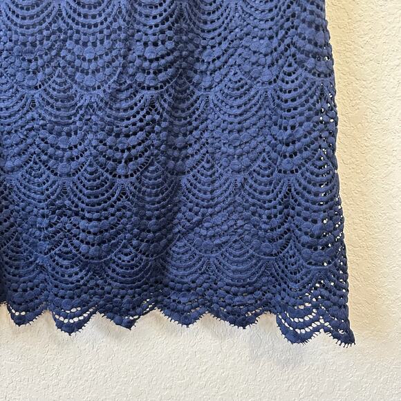 LILLY PULITZER Jade Mini Dress Navy Blue Off The Shoulder Cocktail - Picture 7 of 12